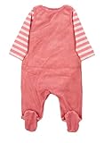 Sterntaler Baby Mädchen Strampler GOTS Set Nicki Emmi Strampler - Strampler Baby - aus Nicki mit gestreiftem Jersey und Esel Applikation - rosa, 50