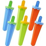 6pcs Eis am Stiel, die wiederverwendbare BPA-freie Silikon-Eisformen 2x5 in der Stickabdeckung einfacher Freisetzung, DIY Summer Frozen Leckerbsen für Kinder und Erwachsene
