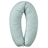 sei Design Stillkissenbezug 100% Baumwolle passend für Stillkissen XXL, Bezug für Schwangerschaftskissen, Seitenschläferkissen 190 x 30 cm, mit Reißverschluss, waschbar und Schadstoffgeprüft