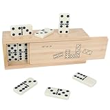 GOTHINK Domino-Set für Erwachsene und Kinder – Doppel 6 Dominosteine Set 28 Fliesen Dot Classic Brettspiel – Domino-Set mit Holzkoffer Klassenzimmer, Familienreise, Spielabend, ideal für 2–4 Spieler