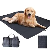 LEKEFETO Hundedecke für Unterwegs: Faltbare Hundedecke Outdoor, Waschbar Hundedecke Wasserdicht Oxford-Stoff, Reisedecke Hund Camping mit Aufbewahrungstasche, für Outdoor Reise Picknick Camping