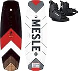 Mesle Wakeboard Set Pilot mit Duro Bindung, Wakeboard für Boot & Seilbahn mit Grind Base, Board für Fortgeschrittene