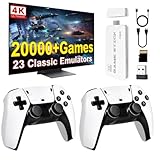 Whatsko 2025 Upgrade Retro Konsole Spielkonsole Game Stick, M15 Plus Konsole 20000+ Spielen 23 Emulator, HDMI Plug and Play TV Video Game Stick 4K mit 2 Wireless Controllern, Geschenk für Familien