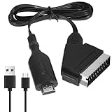 tlidfgeo HDMI auf Scart Konverter, Adapter HDMI auf Scart, 1080P/720P Video Audio Wandler mit HDMI Kabel, Unterstützt 16:9/4:3, PAL/NTSC, für HDTV, DVD, VHS, STB, PS3, Xbox