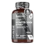Kidneybohnen Extrakt 5000mg - Für Kohlenhydrat-Stoffwechsel & Blutzuckerspiegel - Mit Zink und Chrom - 180 vegane Kapseln - 50:1 Weißer Kidney Bohnen Extract - 6 Monate Vorrat - WeightWorld