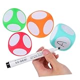 SOPOTUTU 4 Stück Schaumstoffwürfel mit Trockenlöschoberfläche Wiederbeschreibbare Lernwürfel für Unterricht DIY Mathe Spielwürfel für Lehrer Vielseitig Einsetzbar