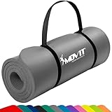 MOVIT Gymnastikmatte, hautfreundlich und phthalatfrei, in 3 Größen und 12 Farben - Auswahl: 183cm x 60cm x 1,0cm in grau