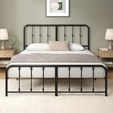 Zinus Florence Bett 140x200 cm – 35 cm hoch – Metallbettgestell mit Kopf- und Fußteil – Bett mit Lattenrost – Bettgestell im Vintage-Design – Stauraum unter dem Bett – Schwarz