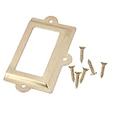 DECHOUS 10 Stück Metall Etikettenhalter Rahmen für Medizinschränke Schubladen Goldfarbener Schubladen Etikettenrahmen mit Glatter Oberfläche Einfacher Montage für Medikamentenboxen