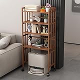 HARELA Saugroboter Ständer Staubsauger Roboter Halter mit Rollen, Aufbewahrungsschrank für Saugroboter, Beistelltisch für Wohnzimmer oder Home Office(70x38x158cm/27.6x15x62.2in)