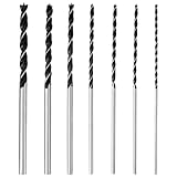 LCOUACEO Holzbohrer Set Lang Profi 4, 5, 6, 7, 8, 10, 12 mm x 300mm Lange Schalungsbohrer, Balkenbohrer, Lang Holzspiralbohrer, LangHolzbohrer Geeignet für Hartholz, Weichholz, Sperrholz