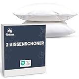Kissenschoner 80x80 - 2er Set Wasserdichter Kissenbezug 80x80 mit Reißverschluss - Oeko-Tex Zertifiziert - Twinzen-Technologie Kissenschutzbezug 80x80 cm Weiß