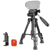 NEEWER Basic Mini Tischstativ für iPhone & Kamera mit 3 Wege Schwenk Neigekopf, Griff & Fernbedienung, Tischstativ für Videotelefonie mit 1/4' Platte für DSLR Kamera , maximale Belastung 4.4lb, TP02