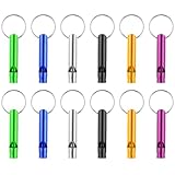 12 Stück Trillerpfeife mit Schlüsselanhänger,Mabor Trillerpfeife laut Notfall Signalpfeife Metallpfeife Passend Strillerpfeife Sportunterricht Sport Survival Pfeife Hundepfeife Schiedsrichter Outdoor