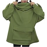 Für Frauen Winter Kleidung Mode Pullover Niedlich Tier Frosch Kostüme Cosplay Patchwork mit Taschen DO DO, Minzgrün / Limetteng, 38
