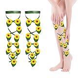 Qoukonao Butterfly Leg Wraps | Damen Rutschfeste Beinbänder Mit Kreuzband-Design Und Blumenmuster,Verstellbare Exotische Bekleidung Elastische Oberschenkelhalter Accessoires für Halloween Party Reise