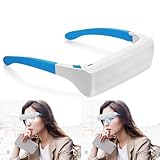 Lichttherapie-Brille mit Reiseetui, Blaulichttherapie und Tageslicht-LED-Sonnenlicht, tragbare UV-freie glückliche Lampe, natürliche Entlastung für guten Schlaf, glückliche Stimmung, Steigerung der