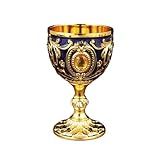 Mittelalterlicher Weinkelch aus Metall, Handgefertigt, Vintage-Design, Dekorativer Trinkbecher Hand Goblet,Gotischer Totenkopf Trinkgefäß für Zuhause und Bar (A)