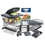 Nicer Dicer Chef Gemüseschneider 15.tlg, Gemüsehobel Zwiebelschneider, Salatschneider, Würfelschneider Pommesschneider Wellenschneider, Multizerkleiner für Obst Gemüse Küchehelfer mit Rezept