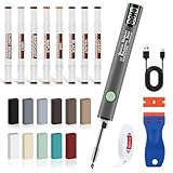 Fliesen Reparaturset, Keramik Reparatur mit Verbessert Wachsschmelzer Doppelspitze Ausbesserungsmarker -Hartwachs Set für Steingut, Kacheln, Marmor Reparatur auch für Holz Möbel Laminat Vinylboden