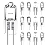 12 Stück G4 Halogenglühbirne 20W 2700k warmweiß 240LM, Halogenlampe G4 20w 12V bis 300C, Halogen Dimmbar Warmweiß für Dunstabzugshauben, Öfen, Mikrowellen