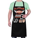 MOAZIFI Grillschürze für Männer - Lustige BBQ Schürze mit Spruch, Hochwertige Baumwollschürze für Grillen, Küche und als Geschenkidee, 95x72 cm mit Verstellbaren Trägern