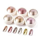 BISHENGYF 6 Chrom Glitzerpuder, Chrome Nail Powder, Spiegel Effekt Chrome Pigmente für Nagelkunst und Nageldesign Starter