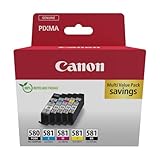 Canon Tintenpatronen - PGI-580/CLI-581 BK C M Y PGBK Original Druckerpatronen 5er Pack (1 x Schwarz, 1 x Cyan, 1 x Magenta, 1 x Gelb, 1 x Pigmentschwarz)