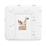 Ceba Baby® weiche Wickelauflage 75x72 cm - Baby Wickelunterlage - Wickeltischauflage für Junge und Mädchen - Wasserdicht, abwaschbar und pflegeleicht- OEKO-TEX® Standard 100 - Made in EU - Giraffe