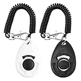 OYEFLY Hunde Clicker, Klicker mit Großem Knopf,2 Stück Hunde Klicker Set für Hundetraining Hundeerziehung Auch für Katzen Pferde (weiß und Schwarz)