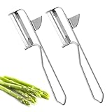 2Er Set Sparschäler, Rostfreiem Edelstahl Gemüseschäler Silber, Schäler, Sparschäler WMF, Kartoffelschäler, Hochwertige Gemüseschäler mit Aushöhler, Hochwertigem Stahl-Griff, Spargelschäler