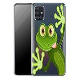 KX-Mobile Hülle für Huawei P10 Lite Handyhülle Schutzhülle aus weichem Silikon TPU Softcase mit Motiv 2167 grüner lustiger Frosch