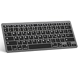 OMOTON deutsche Bluetooth Tastatur für iPad 10.9/10.2/9.7, iPad Air 6/5/4/3, Tastatur iPad Pro 13/12.9/11/10.5 und iPhone Handy, QWERTZ Layout, Kompaktes Design iPad Keyboard (Space Grau)