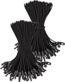 Spanngummi mit Haken 100 Stück - Expander mit Haken 25 cm - Multifunktional Planenspanner Gummispanner mit Haken für Camping Planen, Anhängerplane, Poolabdeckung (Schwarz)