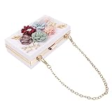 Beaupretty 1 Stück Handtasche Tragetaschen Für Damen Unterarmtasche Brautjungfer Umhängetasche Damen Damentaschen Frau Tasche Elegante Geldbörsen Für Damen Tasche Frauen Geldbeutel Weiß Acryl