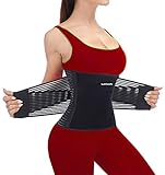 Waist Trainer Damen Herren, Bauchweggürtel Abnehmen, Taillen Trimmer Gürtel, Sport Taillenformer bauchweg, Rückenstütze, Schwitzgürtel Bauchgurt Fitness gürtel training frauen männer, Schwarz XL