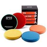 SPTA 5tlg 125mm Polierschwämme Wachs Schwämme Polierschwamm Auto Polierschwamm Polierpad Polieren Pad Schwamm Polierschaum Set für Exzenter Poliermaschine Schleifmaschine - Auto polieren Profiset