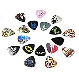 Alnicov 100 Stück klassische Gitarrenplektren Plektren Plektren Plektren Halter für akustische Bass- und E-Gitarren (zufälliger Stil)