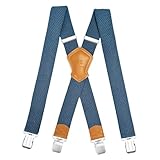 SULIHUA Hosenträger für Herren, Herren- und Damenschultergurt, 4cm breit, lang X-förmig, verstellbar und elastisch, 4 robuste Metallclips für Herren- und Damenarbeitskleidung, Jeans, Hosen, Jumpsuit