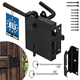 KOTARBAU® Kastenschloss 65mm Links Schwarz Pulverbeschichtet Schloss Aufschraubschloss Stumpfdrückerschloss Stahl Griff Rostfrei Robust