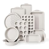 Country Kitchen Stapelbares Backformen-Set mit Antihaftbeschichtung, langlebig, leicht zu lösen, cremefarben, 10 Stück