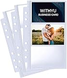 WITHYU 40 Pack 240 Taschen A6 Binder Visitenkartenhüllen, Ultra-Clear 2.2x3.5 K-pop Fotokartenhüllen, Doppelseitige 3 Taschen 6 Ring Planer Nachfüllseiten für Visitenkarten, Kreditkarten