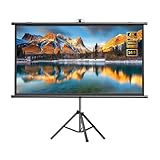 60 72 Zoll Wandprojektionsleinwand mit Stativ, 16:9 4K Ultra Manuell herunterrollbare Filmleinwand für Heimkinos im Freien(72 (16:9))