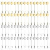M METERXITY 1-Set Flache Runde Tablett Reversnadel, Legierung DIY Boutonniere Pins für Anzug/Hut/Krawatte/Schal Abzeichen, Nadel-Korsage Sicherheitsnadel 50mm 60er-Pack Blank Brosche Pin