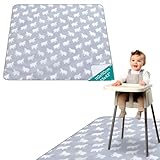 Navaris Rutschfeste Hochstuhl Unterlage - Große Spritzmatte Wasserdicht - 110 x 110 cm - Spritzschutzmatte Bodenschutz Stuhlmatte - Splash Mat für Baby Hochstuhl - Eisbär