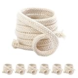 600cm Ø 6mm Ersatzdocht für Öllampen Zuschneidbar- Premium Ersatzdocht für Gartenfackel, Bambusfackel, Lampendocht Öllampe, Fackel-Docht, Rund, 6 Stück 100 cm Länge