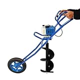 52cc 2-Takt Graber + Einradbohrer Erdbohrer, Erdbohrmaschine, Erdbohrer-Maschine in den Boden. Es kann weithin bei Grabungsprojekten verwendet Werden 80-115dB 8800 ± 300rpm