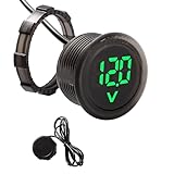 VooGenzek DC 5-100V DC Digital Voltmeter Wasserdicht, 2 Drähte Spannungsmesser 3-Digit LED Anzeige, mit Anti Konnection Schutz, für Autos Fahrzeuge Motorräder Boote, Grün