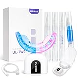 Ualans Teeth Whitening Kit, Professionelle Zahnbleaching Set, 32 LED, 3 * 4ml Bleaching Gel, Beruhigungsgel, Sichere Schmerzlose Zahnaufhellung & Weiße Zähne, 10 Minuten Bleaching Zähne