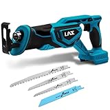 L1NXIXI Akku Säbelsäge für Makita 18V Akku, Elektrische Universalsäge, 22 mm Hublänge, Variabler Drehzahl von 0-2800 SPM, Akku-Reciprosäge mit 4 Sägeblätter für Holz & Metall (ohne Akku & Ladegerät)